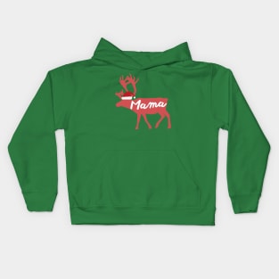 Mama Mother Mom Reindeer Family Group Christmas Eve Matching Kids Hoodie